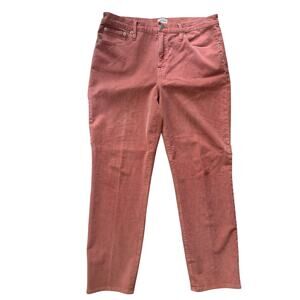 J. Crew Corduroy Coral Vintage Straight Hi Rise Stretch Size 32 (12-14)